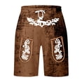 thumbnail image 1 of IWRICH Men's Graphic Printed Retro Shorts Elastic Waist Drawstring Short Pants Casual Fashion Plus Size Pants with Pockets Brown S, 1 of 4