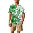 thumbnail image 1 of IWRICH Men's Hawaiian Plus Size Shirt Funky Beach Printed Tropical Beach Shirt Casual Button down Short Sleeve Floral Shirts Tops 03-Green S, 1 of 4