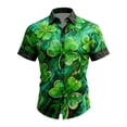 thumbnail image 1 of IWRICH Men's Hawaiian Shirt Casual Button down Short Sleeve Beach Dress Shirt for Summer Holiday 06-Green XL, 1 of 3