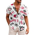 thumbnail image 1 of IWRICH Men's Hawaiian Shirt Valentines Day Heart Short Sleeve Beach Button down Causal Top Print Tropical Hawaii Shirts Black L, 1 of 4