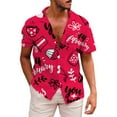 thumbnail image 1 of IWRICH Men's Hawaiian Shirt Valentines Day Heart Short Sleeve Beach Button down Causal Top Print Tropical Hawaii Shirts Red L, 1 of 4