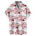 thumbnail image 1 of IWRICH Men's Hawaiian Shirt Valentines Day Heart Short Sleeve Beach Button down Causal Top Print Tropical Hawaii Shirts Watermelon Red XL, 1 of 4