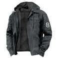 thumbnail image 1 of IWRICH Men's Heavyweight Winter Hooded Jacket Oversized Stylish Zip up Warm Fleece Sherpa Lined Coats with Pockets Black XXXXXXXXL, 1 of 3