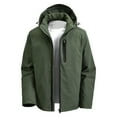 thumbnail image 1 of IWRICH Men's Hooded Softshell Jacket Waterproof Lightweight Insulated Windbreaker Lined Rain Shell Jacket Army Green XXL, 1 of 3