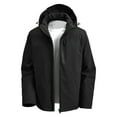 thumbnail image 1 of IWRICH Men's Hooded Softshell Jacket Waterproof Lightweight Insulated Windbreaker Lined Rain Shell Jacket Black M, 1 of 4