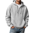 thumbnail image 1 of IWRICH Men's Hoodies Pullover Quarter Zip Casual Long Sleeve Drawstring Waffle Knit Hooded Sweatshirt with Pocket Light Gray S, 1 of 4