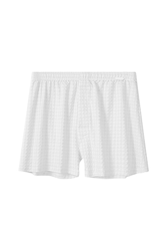 Men's Ice Silk Boxer Briefs Touch Breathable Seamless Underwear Loose Comfortable Underpants White XXXL