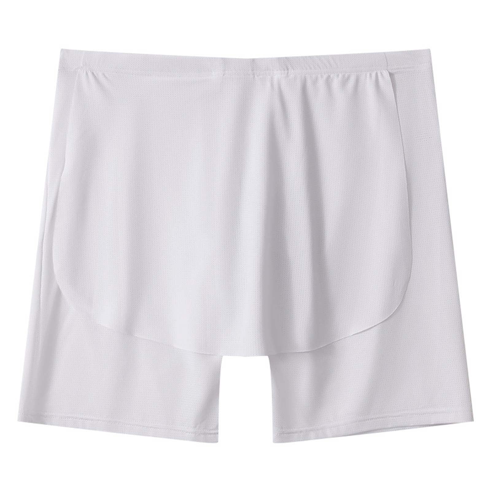 IWRICH Men's Ice Silk Underwear Seamless Trunk Boxers Briefs with Side ...