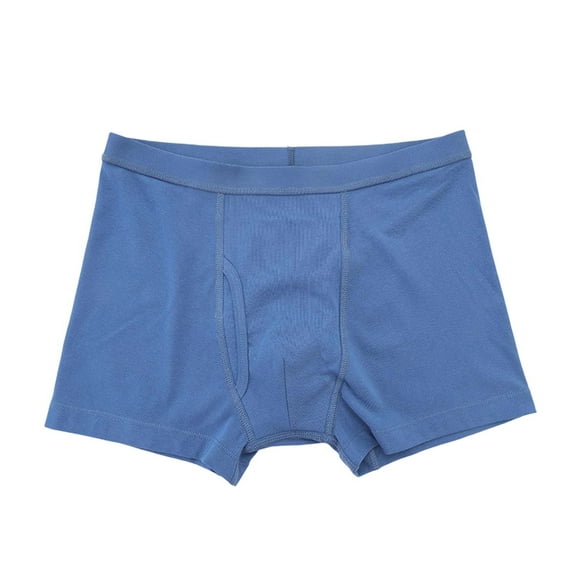 IWRICH Men's Incontinence Prevention Leak Proof Boxers Soft Breathable Stretchy Underwear Low Waist Shorts Blue M