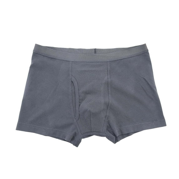 IWRICH Men's Incontinence Prevention Leak Proof Boxers Soft Breathable Stretchy Underwear Low Waist Shorts Grey XL