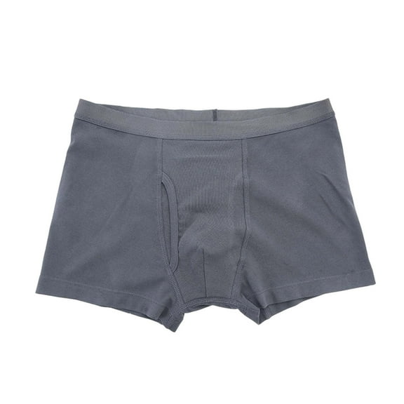 IWRICH Men's Incontinence Prevention Leak Proof Boxers Soft Breathable Stretchy Underwear Low Waist Shorts Grey XL