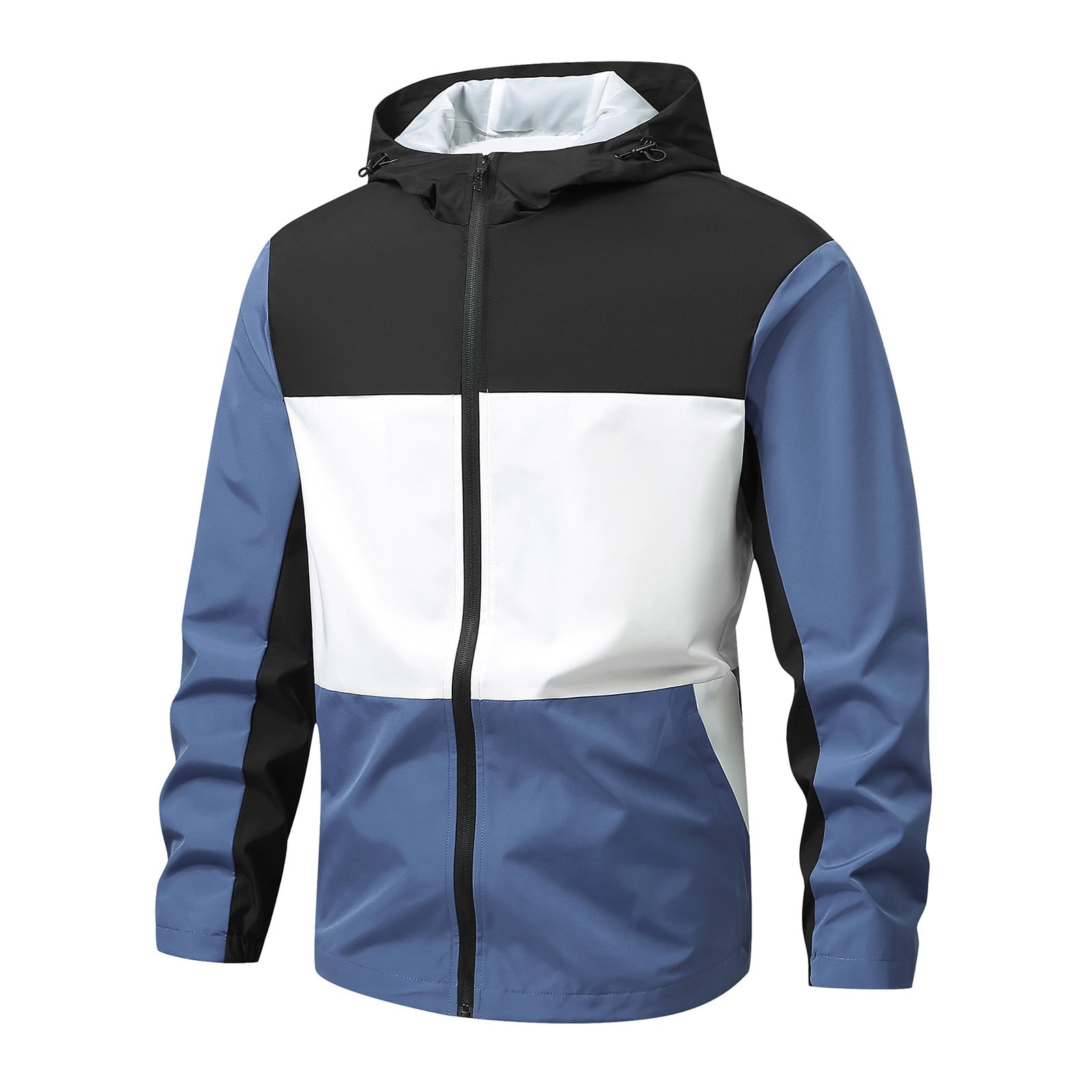 IWRICH Men's Jackets Casual Lightweight Color Block Hooded Jacket ...