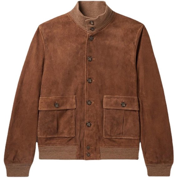 IWRICH Men's Lightweight Jackets Casual Faux Suede Button down Shirt Jackets Fall Winter Outwear with Pockets Brown S