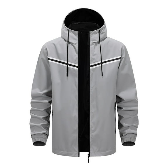 IWRICH Men's Lightweight Rain Jacket Waterproof Windbreaker Hooded Raincoat Shell Jacket Outdoor Hiking Fishing Travel GY1 XS
