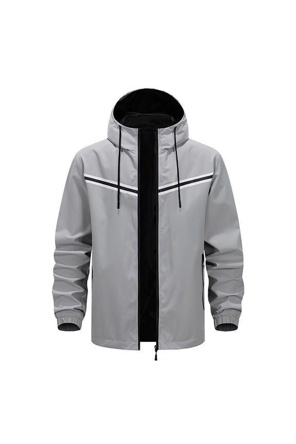 IWRICH Men's Lightweight Rain Jacket Waterproof Windbreaker Hooded Raincoat Shell Jacket Outdoor Hiking Fishing Travel GY1 XS