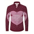 thumbnail image 1 of IWRICH Men's Long Sleeve Shirt Regular Fit Casual Button down Shirts Valentines Day T Shirts 25-Pink XL, 1 of 3