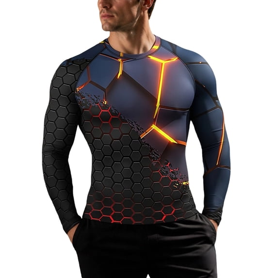 IWRICH Men's Long Sleeve Upf 50+ Rash Guard Cool Dry Performance Fit Compression Sports Athletic Shirts Tops 03-Black L