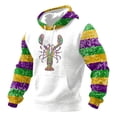 thumbnail image 1 of IWRICH Men's Mardi Gras Hoodies Fall Casual Cute Printed Hooded Sweatshirt Long Sleeve Casual Rave Tees with Pocket 02-White XL, 1 of 4