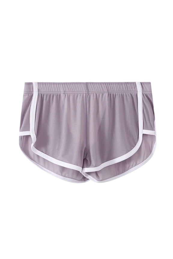 Men's Mesh 3 Inch Retro Workout Shorts Lounge Running Gym Athletic Fitness Casual Booty Short Shorts Light Purple L