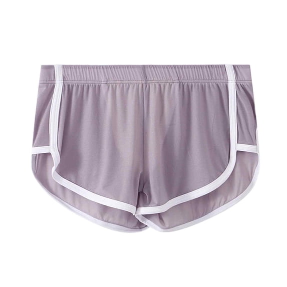 IWRICH Men's Mesh 3 Inch Retro Workout Shorts Lounge Running Gym Athletic Fitness Casual Booty Short Shorts Light Purple M