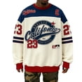thumbnail image 1 of IWRICH Men's Number Graphic Sweatshirt Oversized Crew Neck Long Sleeve Pullover Tops Casual Basketball Sports Tees Khaki XL, 1 of 3