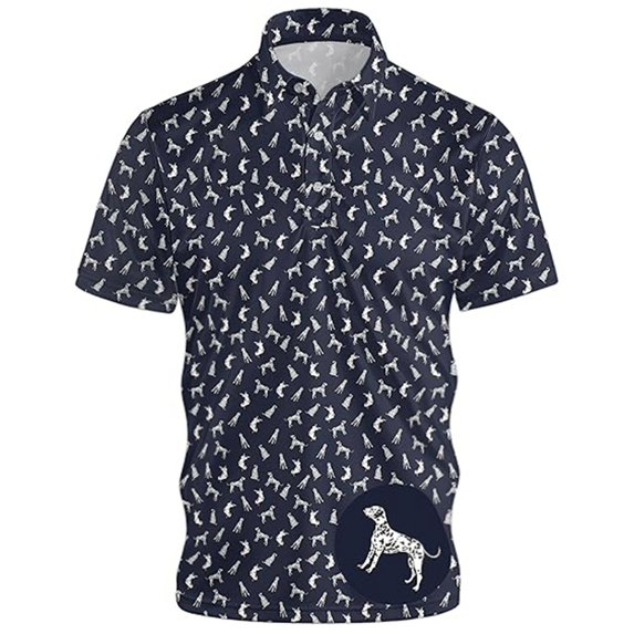 IWRICH Men's Oversize Graphic Printed Short Sleeve Polo Shirts Button up Plus Size T Shirts Fashion Casual Summer Tees 08-Black XXXXL