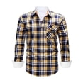 thumbnail image 1 of IWRICH Men's Plaid Shirts Long Sleeve Button down Shirts Casual Fall Shirt Jacket 01-Dark Blue S, 1 of 3
