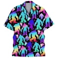 thumbnail image 1 of IWRICH Men's Plus Size Hawaiian Shirts Sasquatch Summer Beach Button down Short Sleeve Tees Casual Graphic Printed V Neck T Shirts 06-Blue M, 1 of 3
