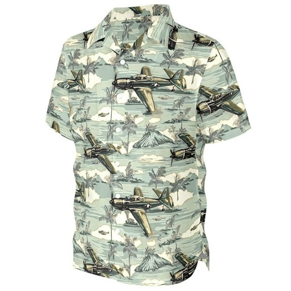 IWRICH Men's Plus Size Hawaiian Shirts Sasquatch Summer Beach Button down Short Sleeve Tees Casual Graphic Printed V Neck T Shirts 09-Light Green XXL