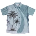 thumbnail image 1 of IWRICH Men's Plus Size Hawaiian Shirts Short Sleeve Casual Printed Button down Tropical T Shirt Summer Holiday Beach Hawaii Tees Light Blue XL, 1 of 2