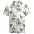 thumbnail image 1 of IWRICH Men's Plus Size Hawaiian Shirts Short Sleeve Casual Printed Button down Tropical T Shirt Summer Holiday Beach Hawaii Tees Light Gray M, 1 of 3