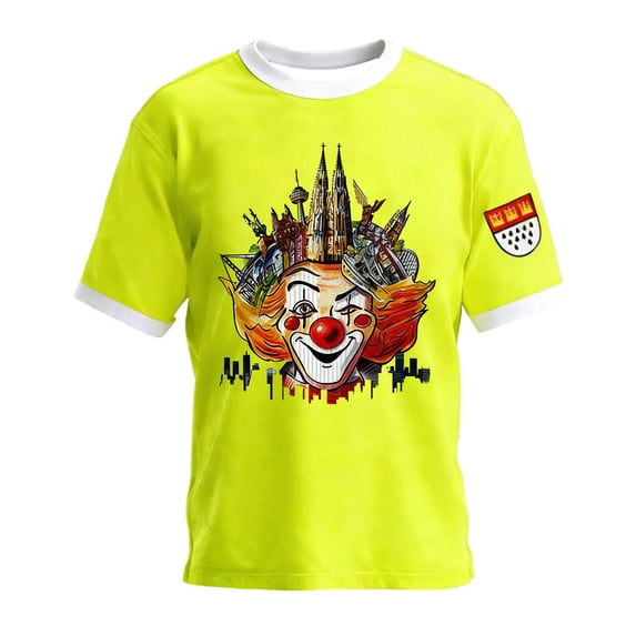 IWRICH Men's Plus Size Mardi Gras T Shirts Crew Neck Short Sleeve Rave Tshirts Loose Fit Comfy Funny Tees Yellow XL