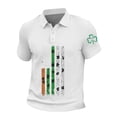 thumbnail image 1 of IWRICH Men's Plus Size Polo Shirts Waffle St. Patrick's Day Shamrock Short Sleeve Tees Casual Slim Fit Holiday Tops White XL, 1 of 5