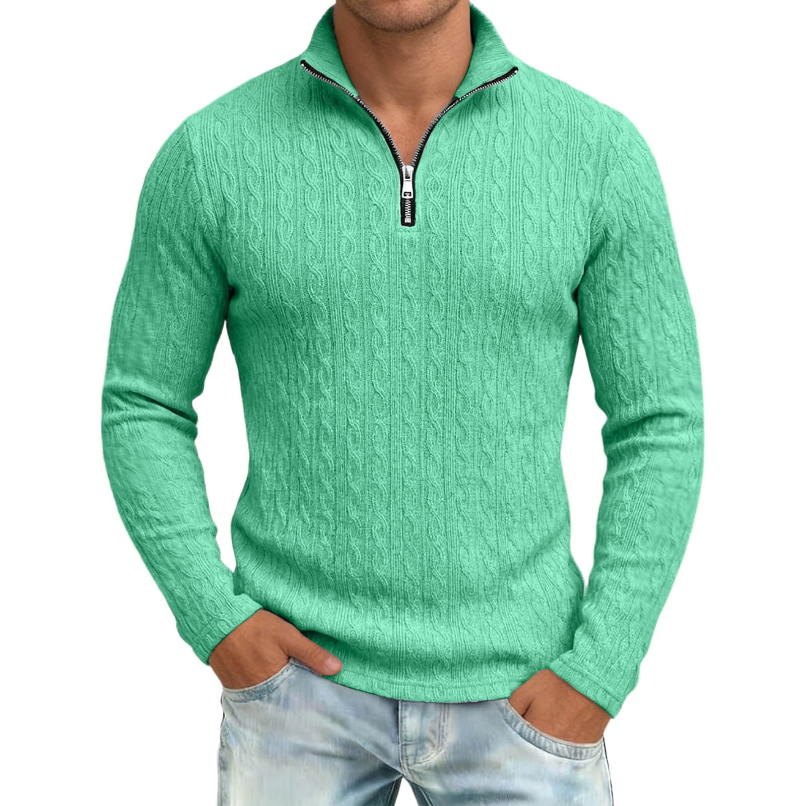 IWRICH Men's Quarter Zip Sweatshirts Casual Lightweight Slim Fit ...