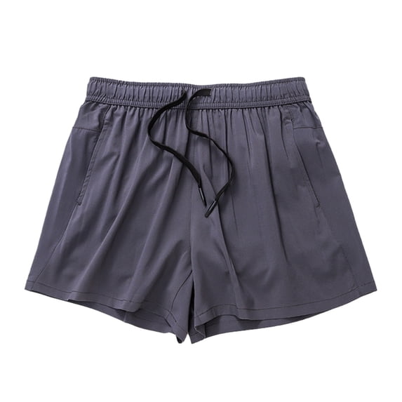 IWRICH Men's Running Shorts Athletic Workout Gym Shorts with Pockets Grey M