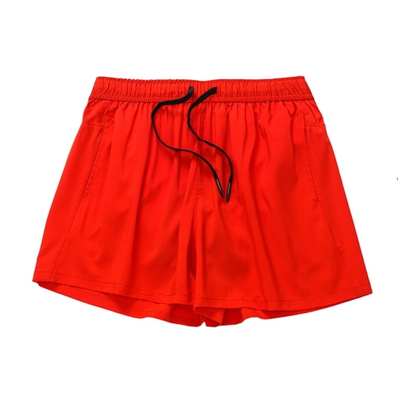IWRICH Men's Running Shorts Athletic Workout Gym Shorts with Pockets Red XL