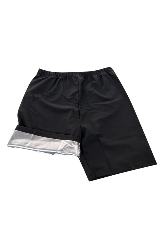 Men's Sauna Shorts Sweat Sauna Pants Gym Exercise Sweat Sauna Suit Workout Shorts Black XL