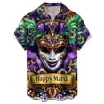 thumbnail image 1 of IWRICH Men's Sequin Printed Shirts Sparkly Bling Oversized Summer Tops Casual Short Sleeve Tees 02-Purple XXL, 1 of 3