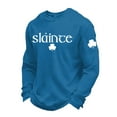 thumbnail image 1 of IWRICH Men's Shamrock Printed T Shirts Fashion St. Patrick's Day Waffle Long Sleeve Tees Plus Size Slim Fit Tops Blue XL, 1 of 3