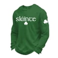 thumbnail image 1 of IWRICH Men's Shamrock Printed T Shirts Fashion St. Patrick's Day Waffle Long Sleeve Tees Plus Size Slim Fit Tops Green L, 1 of 3