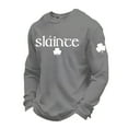thumbnail image 1 of IWRICH Men's Shamrock Printed T Shirts Fashion St. Patrick's Day Waffle Long Sleeve Tees Plus Size Slim Fit Tops Grey S, 1 of 3