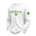 thumbnail image 1 of IWRICH Men's Shamrock Printed T Shirts Fashion St. Patrick's Day Waffle Long Sleeve Tees Plus Size Slim Fit Tops White XL, 1 of 3