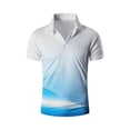 thumbnail image 1 of IWRICH Men's Short Sleeve Fit Sport Polo Shirts Printed Collared Casual T-Shirt Athletic Tennis T-Shirt White2 M, 1 of 7