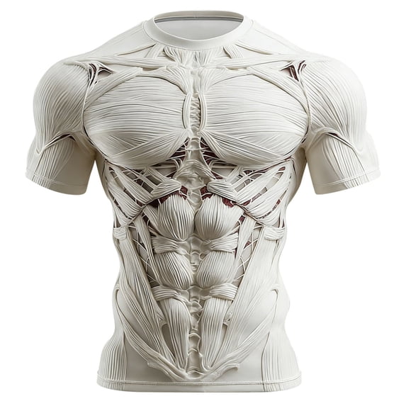 IWRICH Men's Short Sleeve Funny T Shirt 3D Printed T Shirts Trendy Crew Neck Tshirt Holiday Party Outfits White M