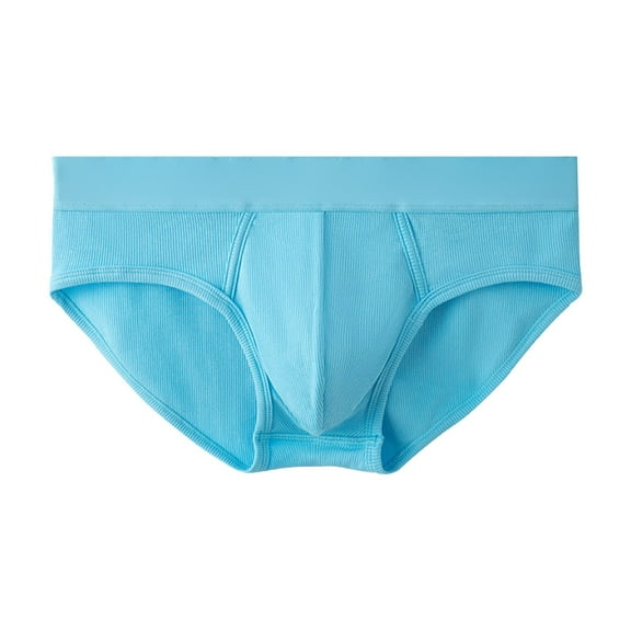 IWRICH Men's Soft Briefs Mid Rise Underwear Athletic Sports Breathable Stretchy Brief Blue M