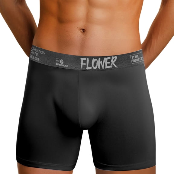 IWRICH Men's Soft Stretch Underwear Sports Breathable Boxer Briefs Fashion Comfortable Shorts Black XL