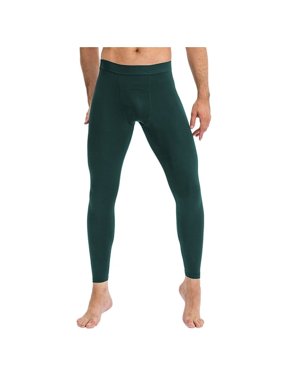 Men's Sports Compression Pants Running Workout Leggings Gym Basketball Athletic Base Layer Bottoms Green S