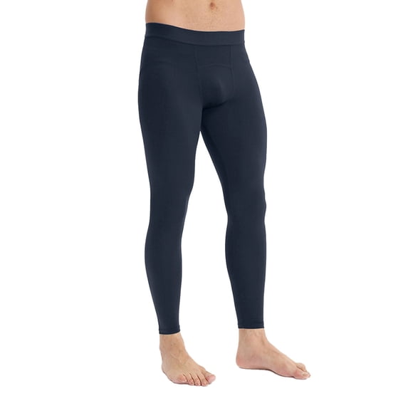 IWRICH Men's Sports Compression Pants Running Workout Leggings Gym Basketball Athletic Base Layer Bottoms Navy M
