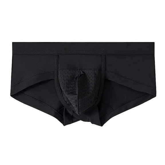 IWRICH Men's Sports Elastic Underwear Soft Breathable Briefs Pouch Underwears Black L