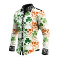 thumbnail image 1 of IWRICH Men's St. Patrick's Day Long Sleeve Shirts Casual Button down Shirts Print Dress Shirt Autumn Spring Tops Outfits 07-White XXXXXL, 1 of 3